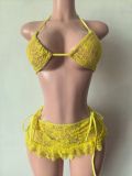 Y20 European and American cross-border fashion women's sexy lace three-piece set