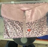 New European and American cross-border fashion casual printed zip-up long-sleeve crop top with tie-up pants set