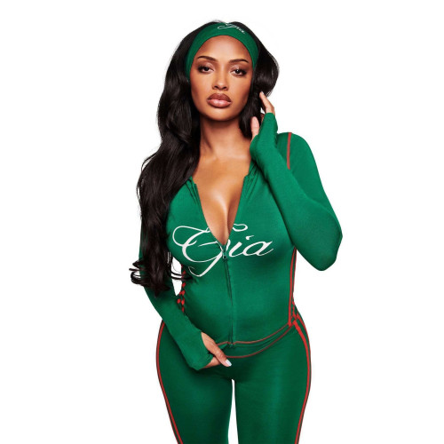 FC1506 European and American cross-border fashion casual tight-fitting long-sleeve long-pants color-blocked hooded sports suit
