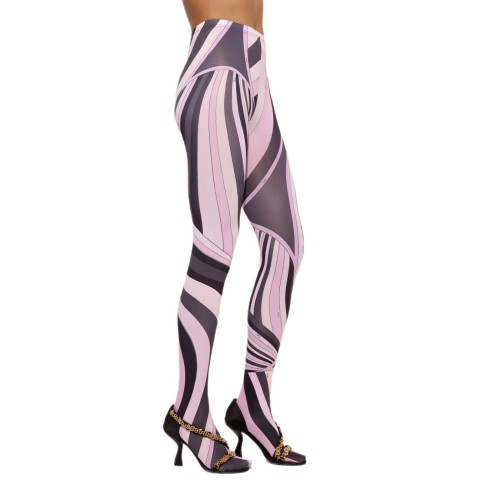 FC1499 European and American cross-border hot girl style high-waisted color-blocking tight pants