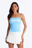 Cross-border European and American foreign trade wholesale INS letter and country print women's sleeveless tank top