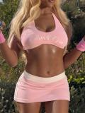 FC1481 European and American cross-border letter print sexy fitness sports suit GIN