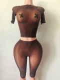 Y41 European and American cross-border fashion women's see-through suit