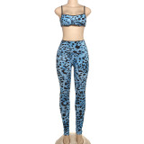 Y300323 European and American women's new fashion sexy leopard print strapless backless high-waisted butt-lifting tight-fitting outfit
