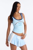Cross-border European and American foreign trade wholesale INS letter and country print women's sleeveless tank top
