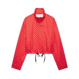 New European and American cross-border fashion stylish stand-collar polka dot seersucker jacket and shorts set for women