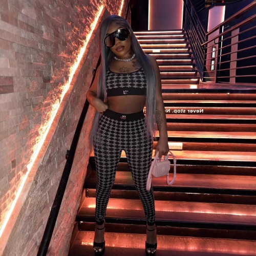 1378 Retro Fashion Set: Vintage Chic Vest and Trousers Set, Fashionable, Casual, Artistic, Retro