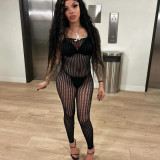 Y0876 European and American cross-border fashion women's suspender mesh jumpsuit