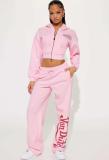 FC1443 European and American cross-border cardigan sweatshirt drawstring sweatpants street dance high-waisted versatile casual fashion women's outfit