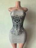 Y30 European and American cross-border fashion women's sexy strapless mini dress