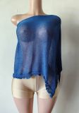 Y300878 Irregular Design Cape Shawl for Women, Loose and Casual Thin Sweater Set for Spring and Summer