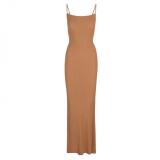 same style sexy ribbed camisole dress for women, backless, slimming, bodycon long dress