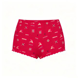 Valentine's Day limited edition -style SLEEP lip print loungewear set with long-sleeve top, long pants, and camisole shorts