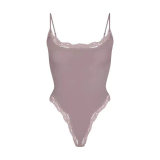 blogger's same style FITS EVERYBODY lace-trimmed camisole bodysuit