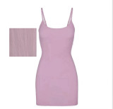 [In stock]!S-kims short ribbed fabric stretchy slim-fit sexy bodycon slip dress