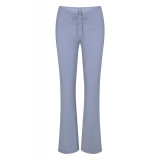-style drawstring ruched haze blue casual pants for women, slimming and slightly flared women's casual pants