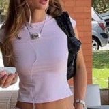 Influencer * celebrity style niche in-stock Lioness pink striped short-sleeve T-shirt and loose casual pants