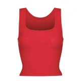 U-neck ribbed camisole European and American slim-fit solid color inner layer outerwear sports crop top