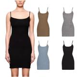[In stock]!S-kims short ribbed fabric stretchy slim-fit sexy bodycon slip dress