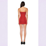 New basic thin stretchy printed letter print slim-fit sleeveless tube top dress