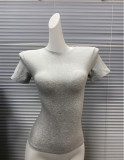 Celebrity Style: 's Cotton Jersey Short Sleeve Top for a Perfect Figure, High Quality