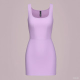 *s*k*  bodycon pink ribbed slip dress sleeveless U-neck tank dress mint green
