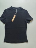 ribbed short-sleeve stretch T-shirt, slim-fit, flattering, women's short-sleeve T-shirt, simple, new style 25