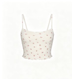 -style European and American sexy LOGO POINTELLE Valentine's Day floral hollow-out cotton set