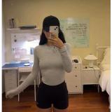 alternative to  and Zhao Lusi's style, COTTON JERSEY tight-fitting cotton base shirt, long-sleeve t-shirt