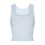 U-neck ribbed camisole European and American slim-fit solid color inner layer outerwear sports crop top