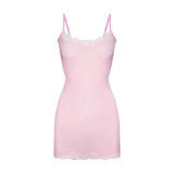 -style new summer camisole dress, sexy tight-fitting bodycon lace mini dress