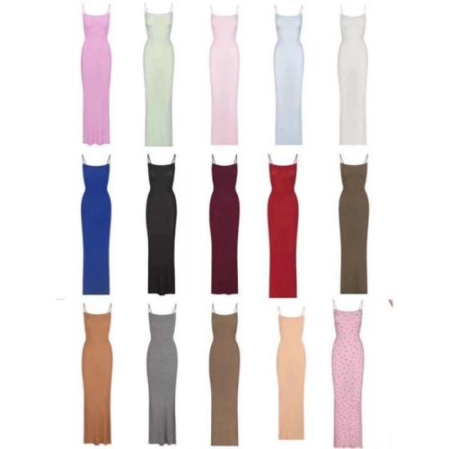 same style sexy ribbed camisole dress for women, backless, slimming, bodycon long dress