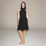 MILKY SHEER high-neck sleeveless pleated dress, slim fit, pure and alluring hot girl style