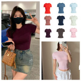 Celebrity Style: 's Cotton Jersey Short Sleeve Top for a Perfect Figure, High Quality
