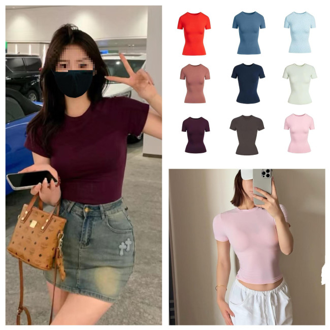 Celebrity Style: 's Cotton Jersey Short Sleeve Top for a Perfect Figure, High Quality