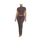 Nanyou S  style high-waisted peach butt yoga pants, casual sports pants, foldable flared pants