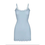 -style new summer camisole dress, sexy tight-fitting bodycon lace mini dress