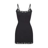 -style new summer camisole dress, sexy tight-fitting bodycon lace mini dress