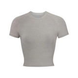 alternative basic sports cotton T-shirt, cropped short-sleeved top