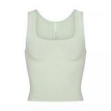 U-neck ribbed camisole European and American slim-fit solid color inner layer outerwear sports crop top