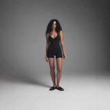 FITS EVERYBODY LACE TRIANGLE ONESIE lace suspender jumpsuit shorts