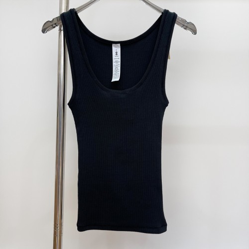 -style U-neck ribbed tank top, European and American slim-fit solid color inner and outer wear sports crop top
