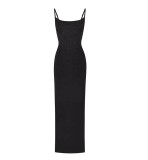 fine sequin and rhinestone evening dress, bodycon dress for women, sexy strapless long dress with back slit