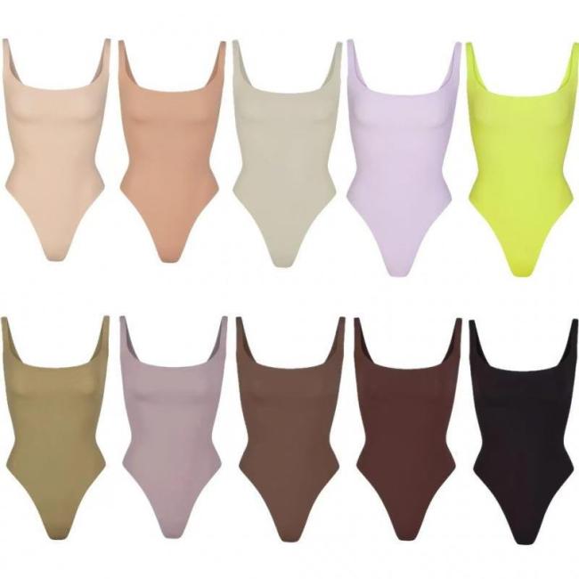 FITS EVERYBODY SQUARE NECK one-piece sports vest slimming effect