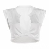 U-neck ribbed camisole slim-fit solid color inner and outer wear sports crop top, slimming and figure-flattering
