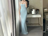 Niche *  sexy and alluring hot girl dress, slim-fit, figure-flattering, strapless long dress with a high-end feel and body-hugging design