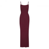 same style sexy ribbed camisole dress for women, backless, slimming, bodycon long dress