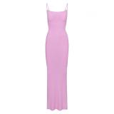 same style sexy ribbed camisole dress for women, backless, slimming, bodycon long dress