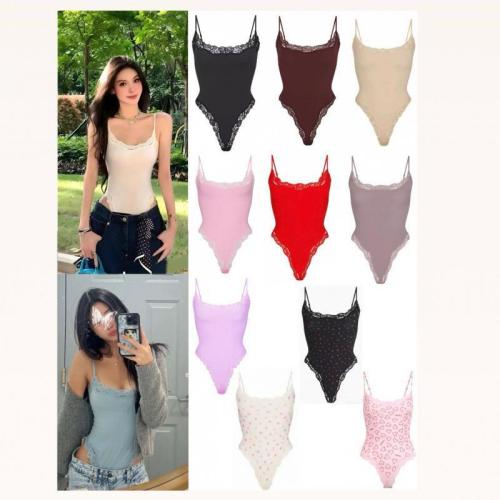 blogger's same style FITS EVERYBODY lace-trimmed camisole bodysuit