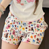 Nanyou   Easter limited edition lamb print graffiti lace short-sleeve T-shirt and pants set